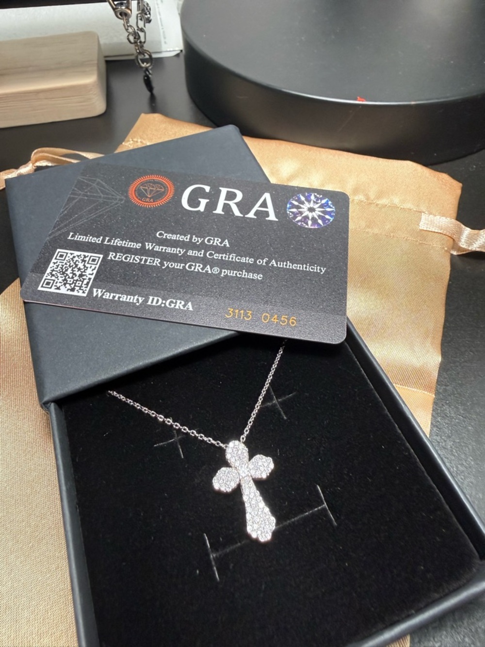 Moissanite Cross Necklace 925 Sterling Silver GRA Certified Gift Ready